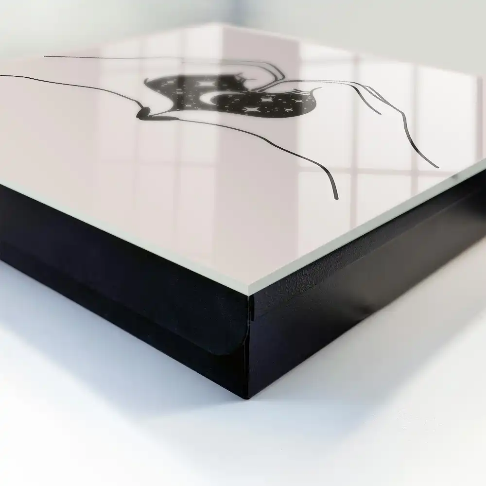 Casetă pentru chei cu design minimalist în formă de inimă cu lună și stele