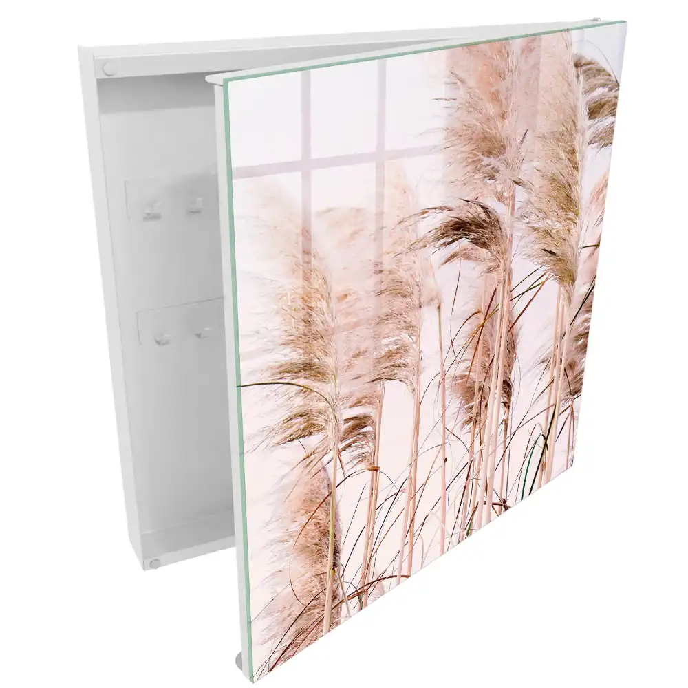 Dulap pentru chei cu design floral în lumină caldă