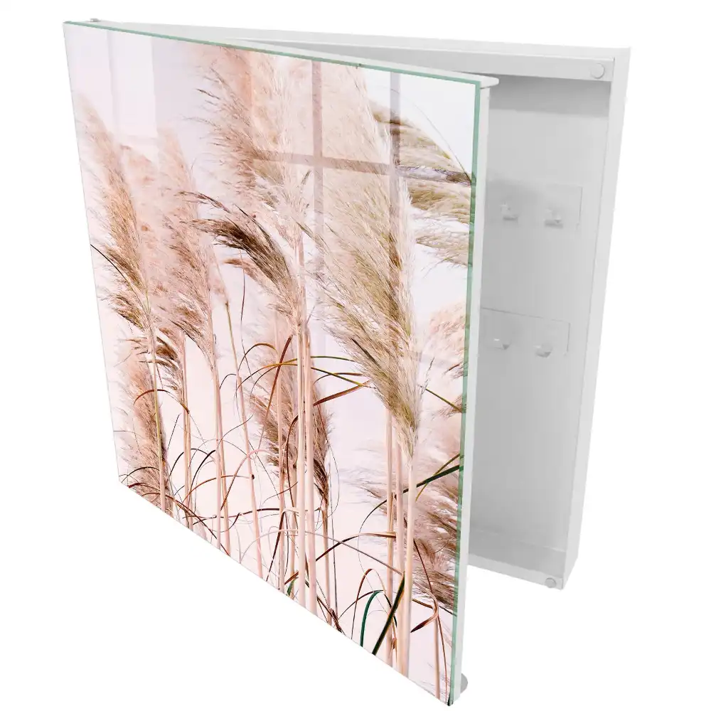 Dulap pentru chei cu design floral în lumină caldă