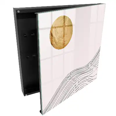 Casetă pentru chei cu design minimalist și cerc decorativ călduros pe fundal deschis