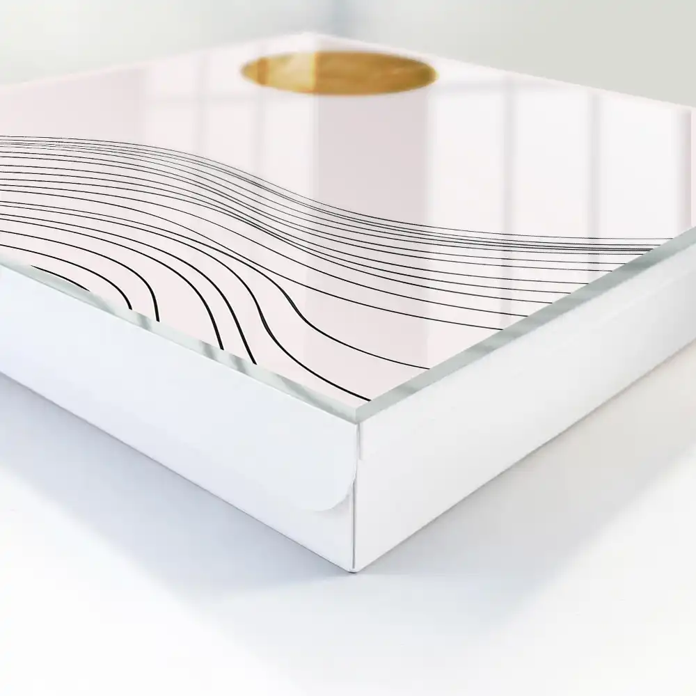 Casetă pentru chei cu design minimalist și cerc decorativ călduros pe fundal deschis