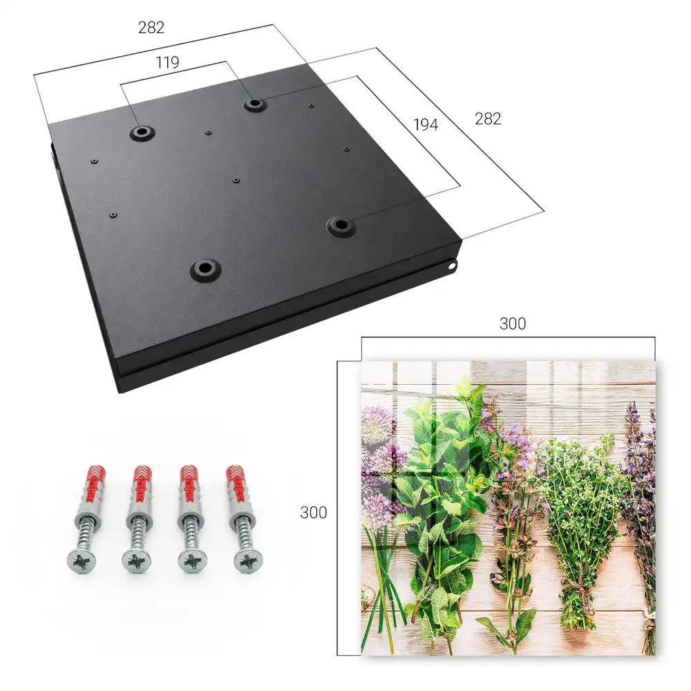 Dulapior pentru chei din lemn cu motive tematice cu plante