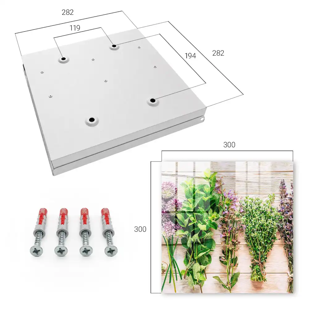 Dulapior pentru chei din lemn cu motive tematice cu plante