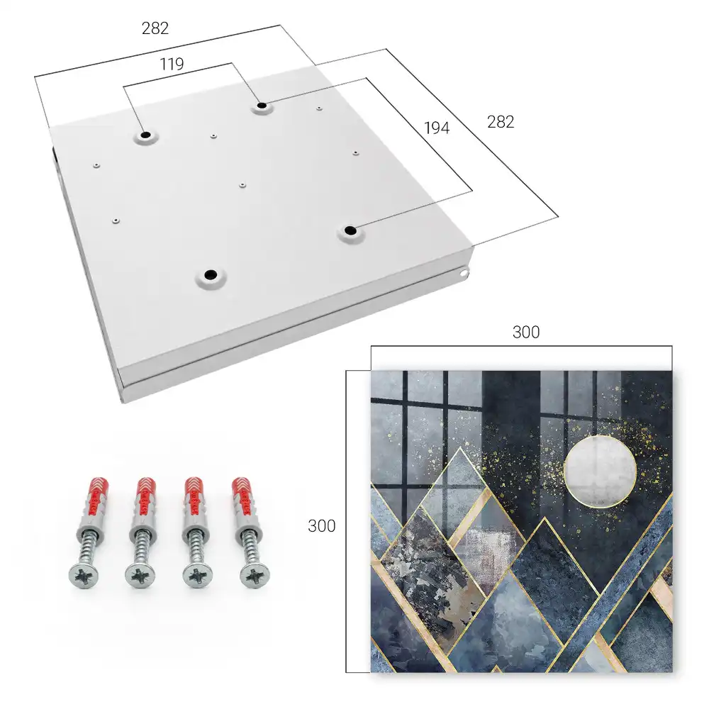 Casetă de chei cu modele geometrice și efect de adâncime
