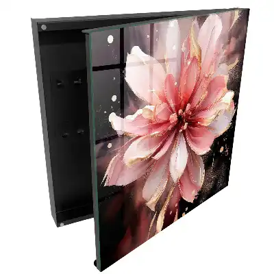 Dulapior pentru chei cu design floral în nuanțe de roz și crem