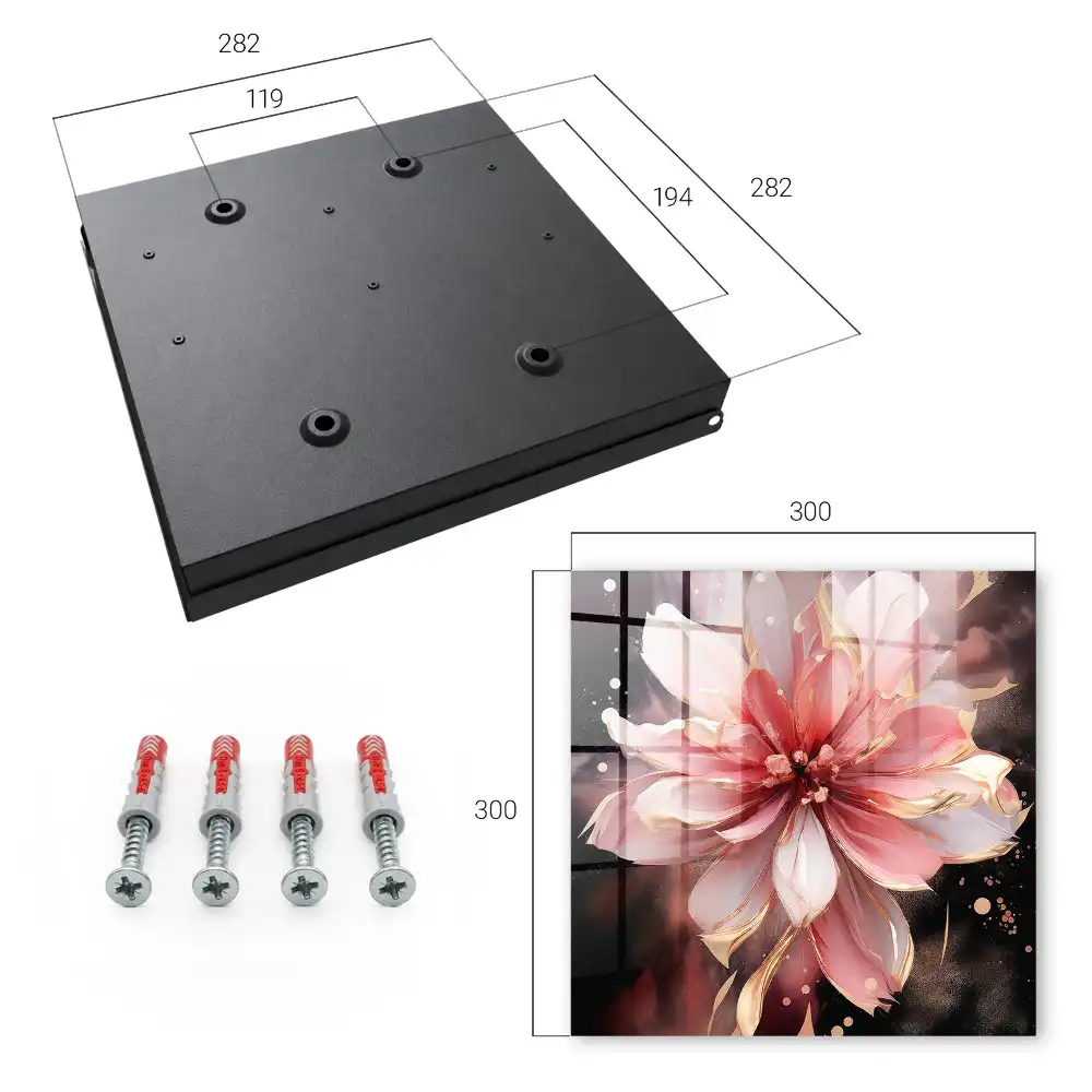 Dulapior pentru chei cu design floral în nuanțe de roz și crem