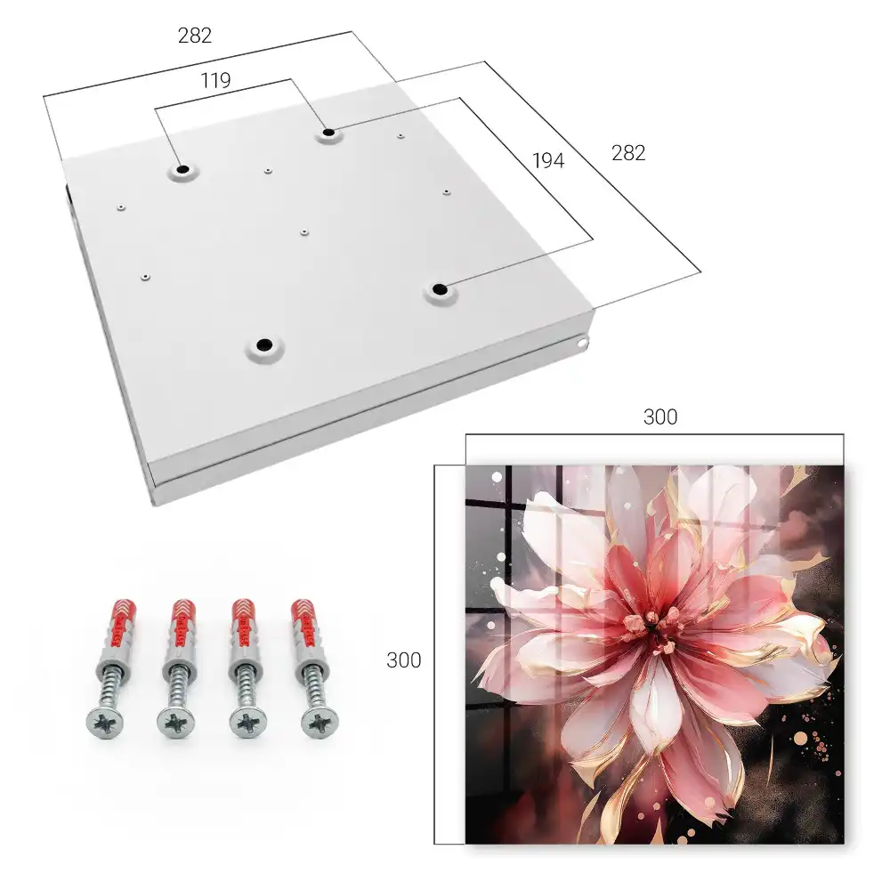 Dulapior pentru chei cu design floral în nuanțe de roz și crem