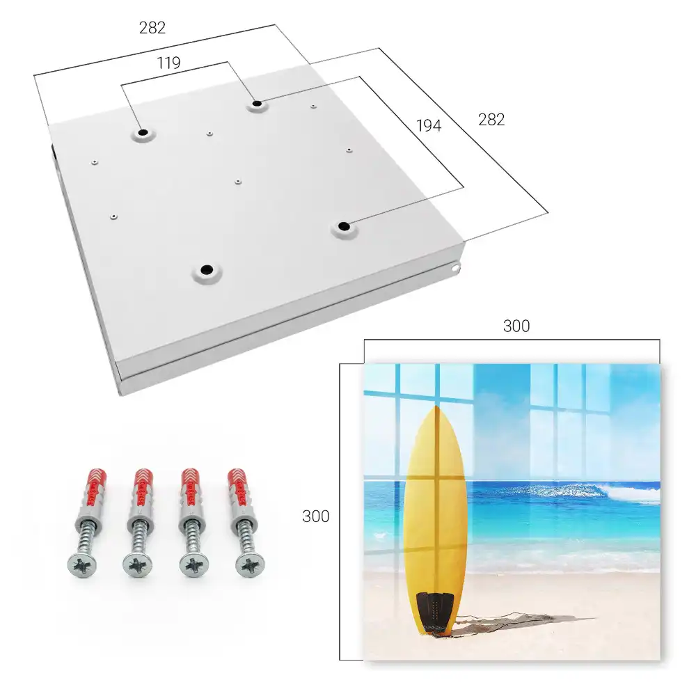 Casetă pentru chei cu design de plajă, ocean turcoaz și cer albastru