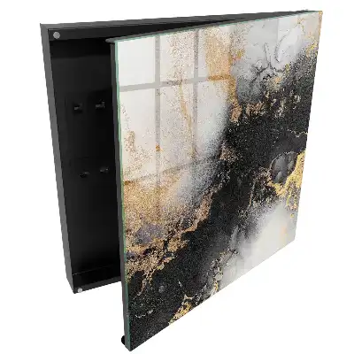 Casetă pentru chei cu design abstract în nuanțe de negru și gri