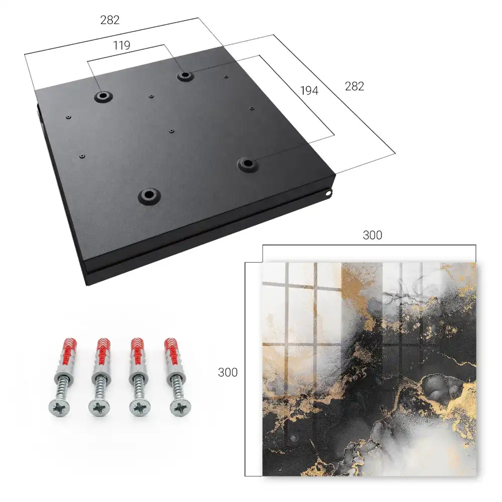 Casetă pentru chei cu design abstract în nuanțe de negru și gri