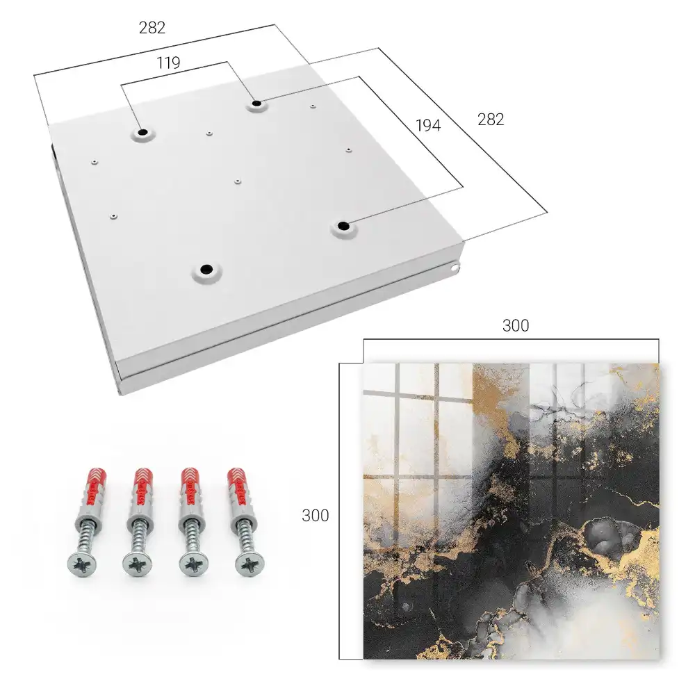Casetă pentru chei cu design abstract în nuanțe de negru și gri