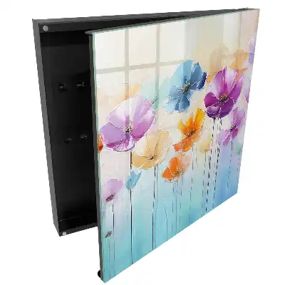 Dulapior pentru chei cu model floral și fundal colorat