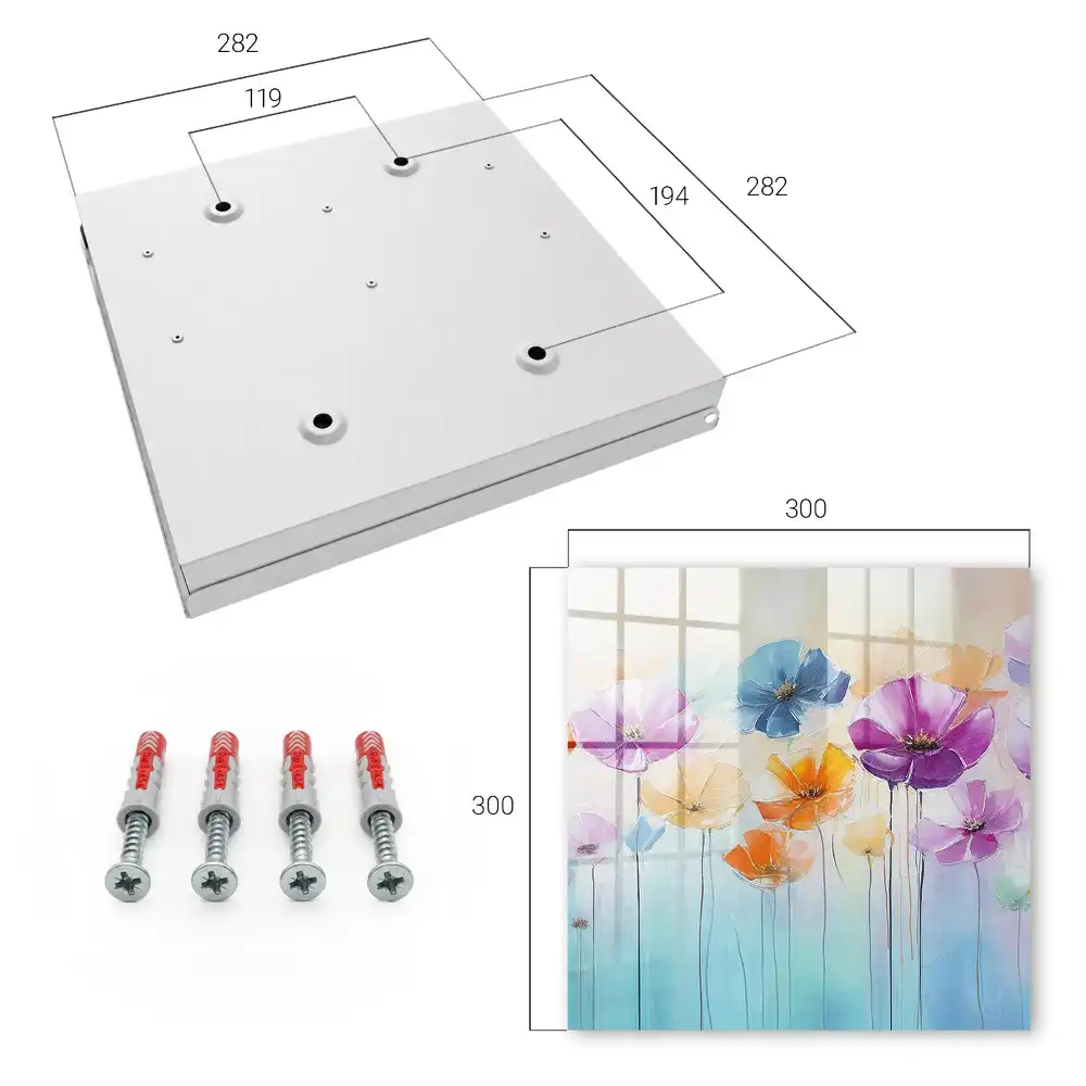 Dulapior pentru chei cu model floral și fundal colorat