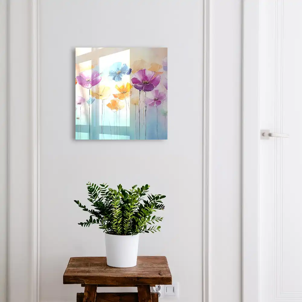 Dulapior pentru chei cu model floral și fundal colorat