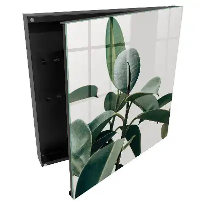 Dulapior pentru chei cu model cu frunze verzi de ficus pe fundal deschis