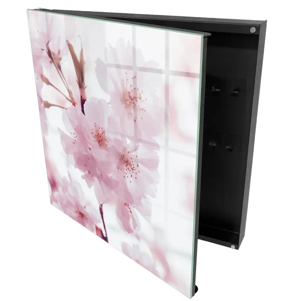 Dulapior pentru chei cu model decorativ de flori roz