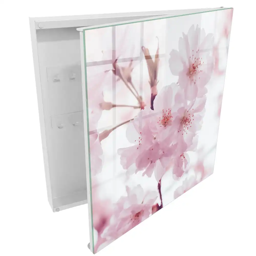Dulapior pentru chei cu model decorativ de flori roz