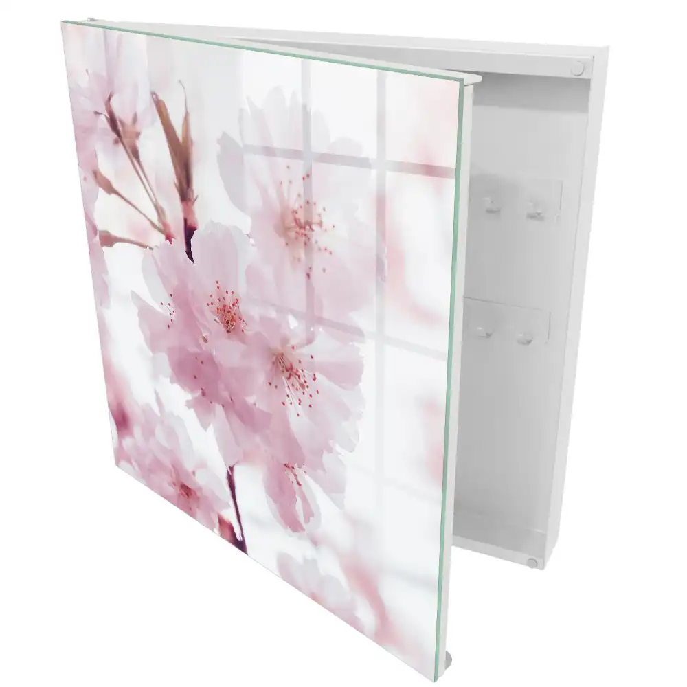 Dulapior pentru chei cu model decorativ de flori roz