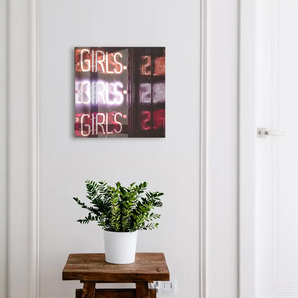 Dulap cu suport pentru chei cu design neon stil oraș nocturn