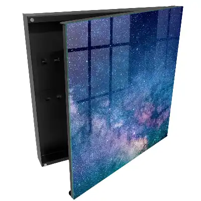 Casetă pentru chei cu design nocturn și stele pe cer