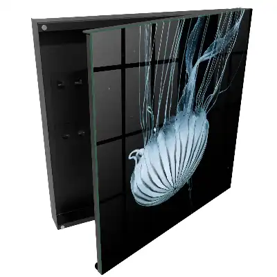 Dulapior pentru chei cu design de meduze pe fundal negru