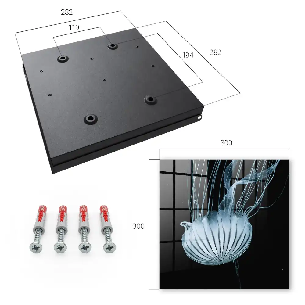 Dulapior pentru chei cu design de meduze pe fundal negru