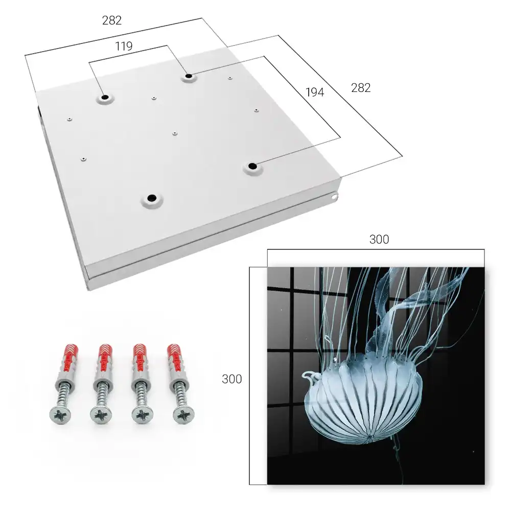 Dulapior pentru chei cu design de meduze pe fundal negru