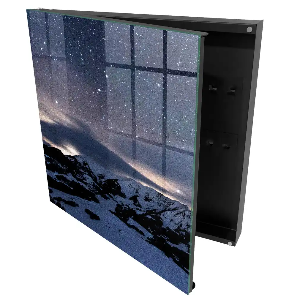 Dulapior pentru chei cu design de munte, noapte și stele