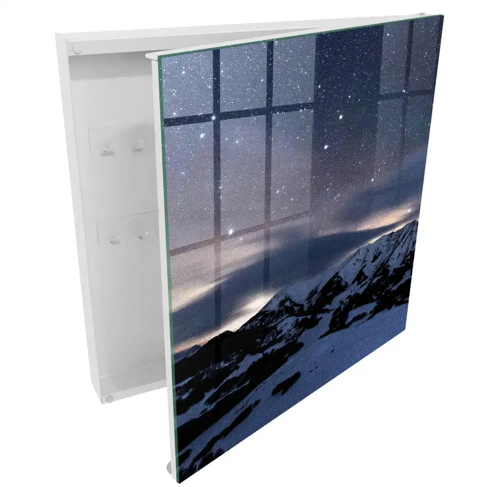 Dulapior pentru chei cu design de munte, noapte și stele
