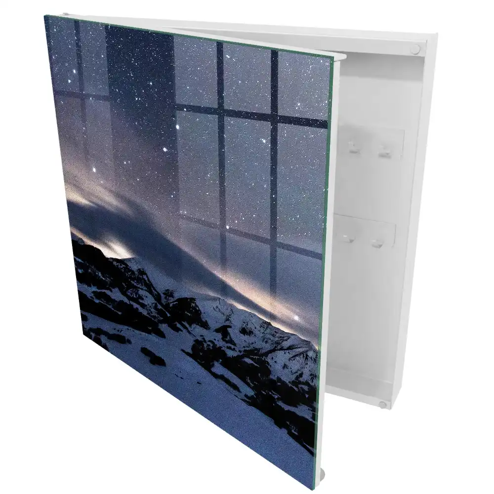 Dulapior pentru chei cu design de munte, noapte și stele