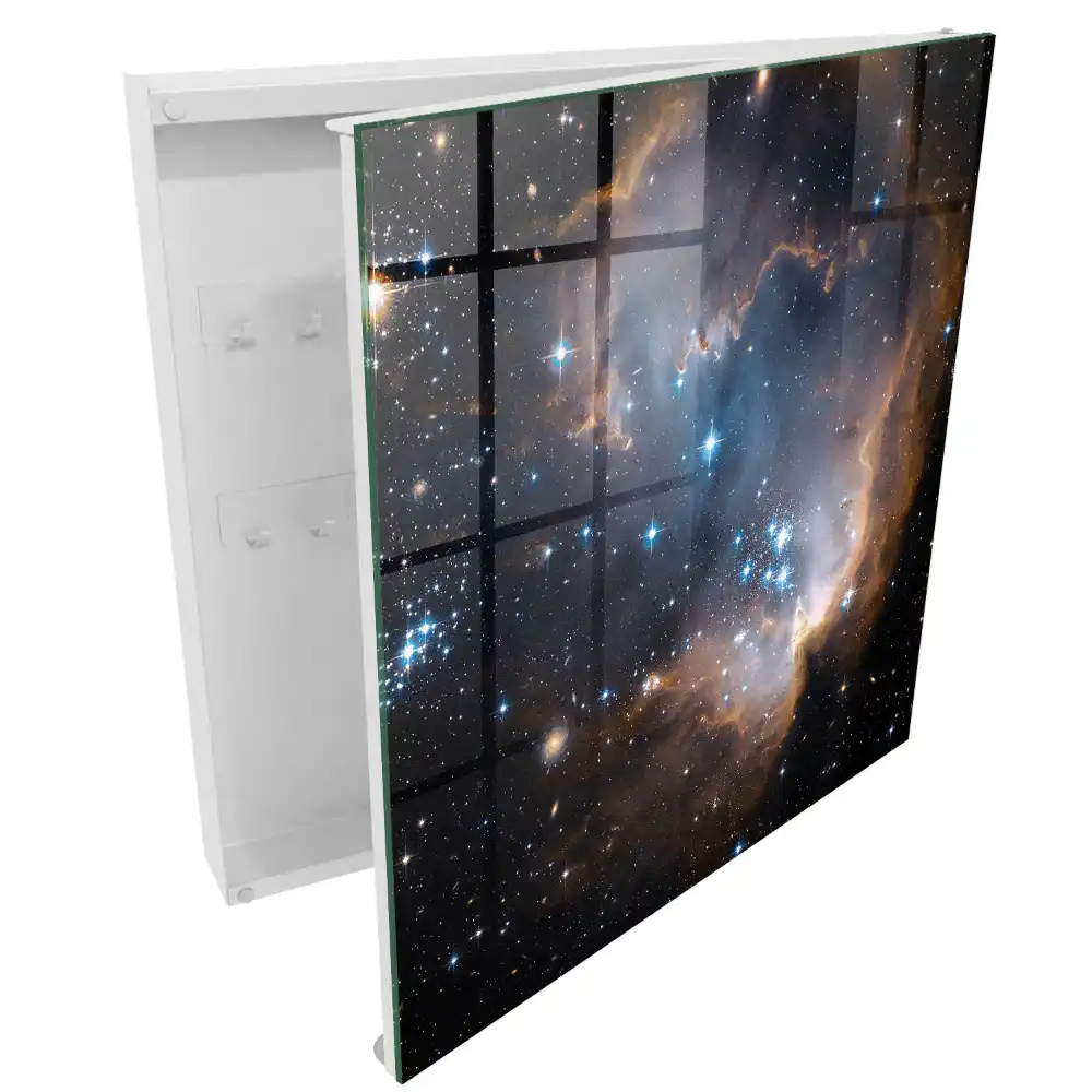 Casetă pentru chei cu design spațiu cosmic și stele