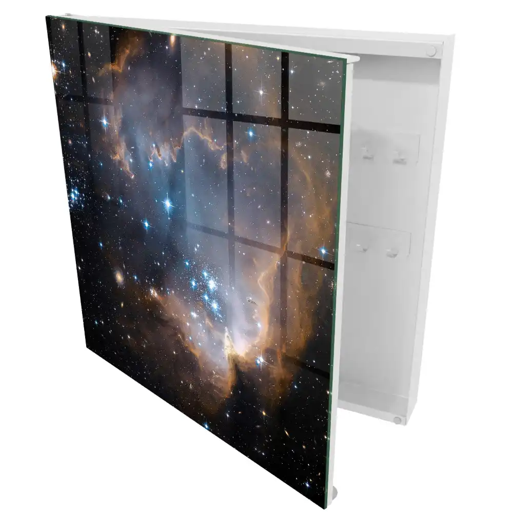 Casetă pentru chei cu design spațiu cosmic și stele