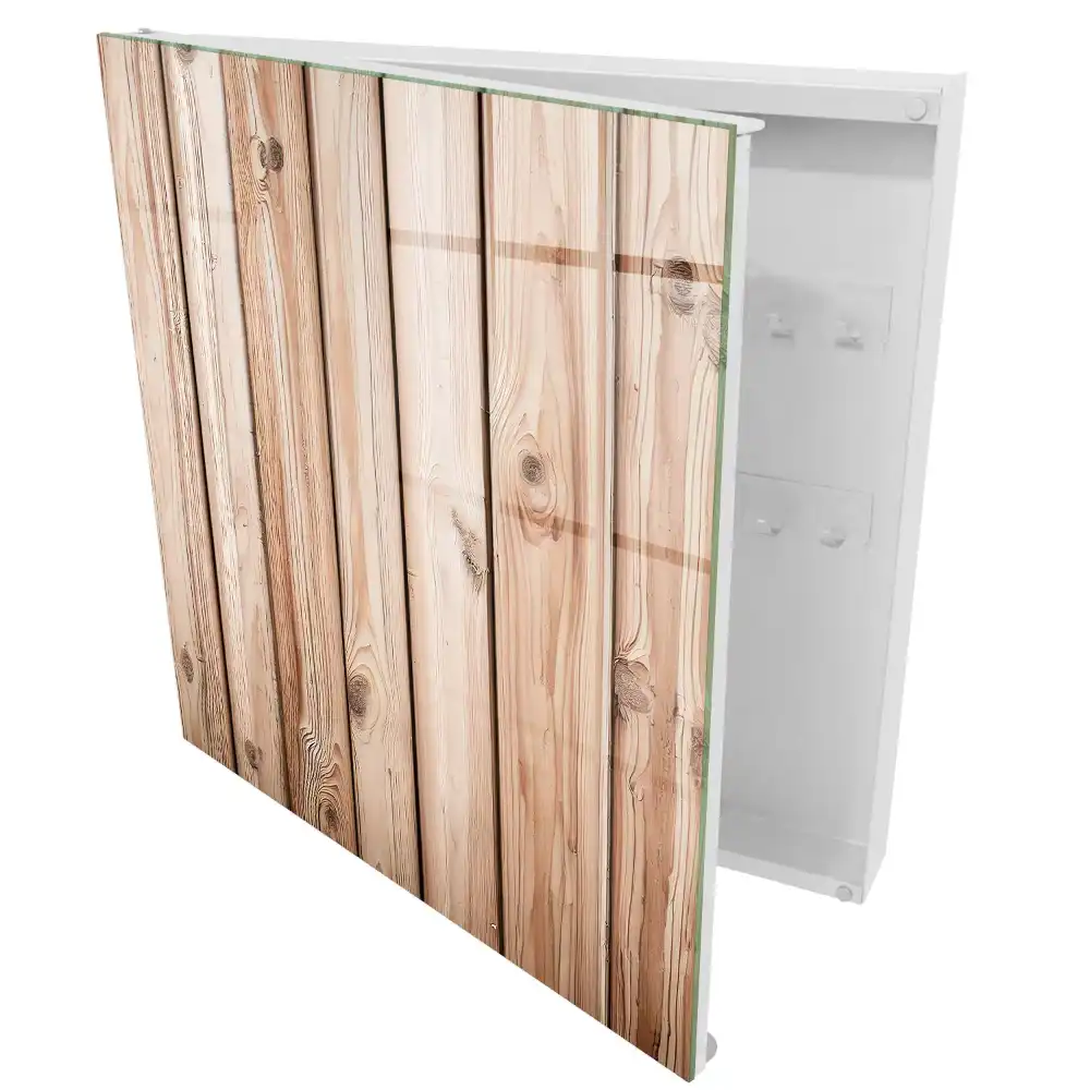 Casetă pentru chei din lemn natural cu textură decorativă
