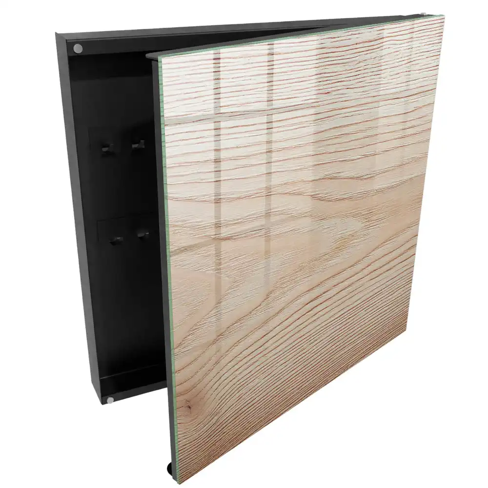 Casetă pentru chei din lemn cu design natural și nuanțe calde