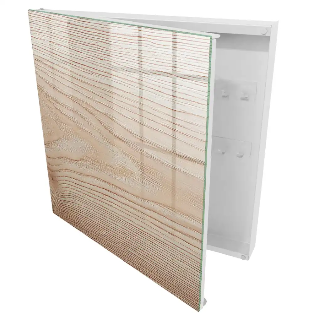 Casetă pentru chei din lemn cu design natural și nuanțe calde