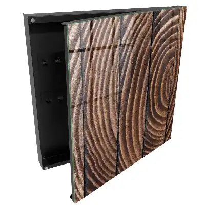 Casetă pentru chei cu design natural din lemn în nuanțe calde