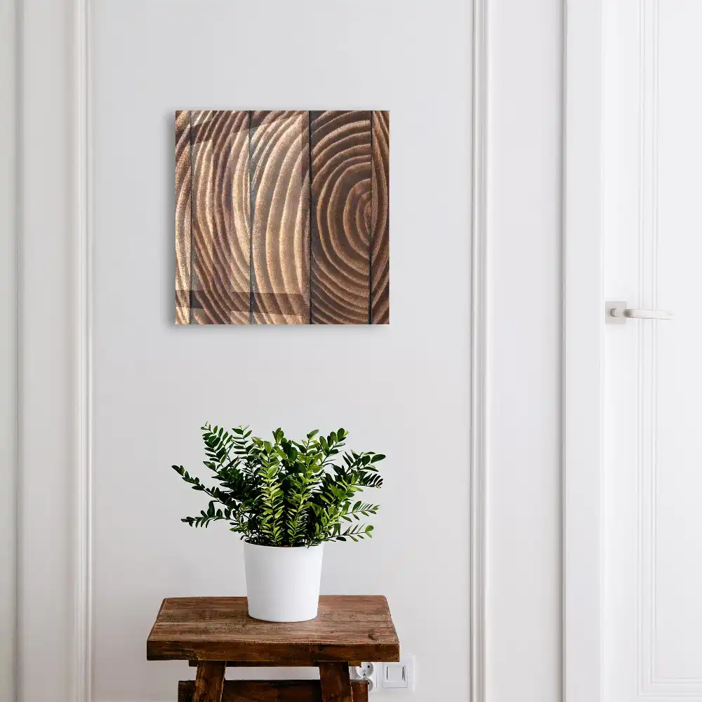 Casetă pentru chei cu design natural din lemn în nuanțe calde
