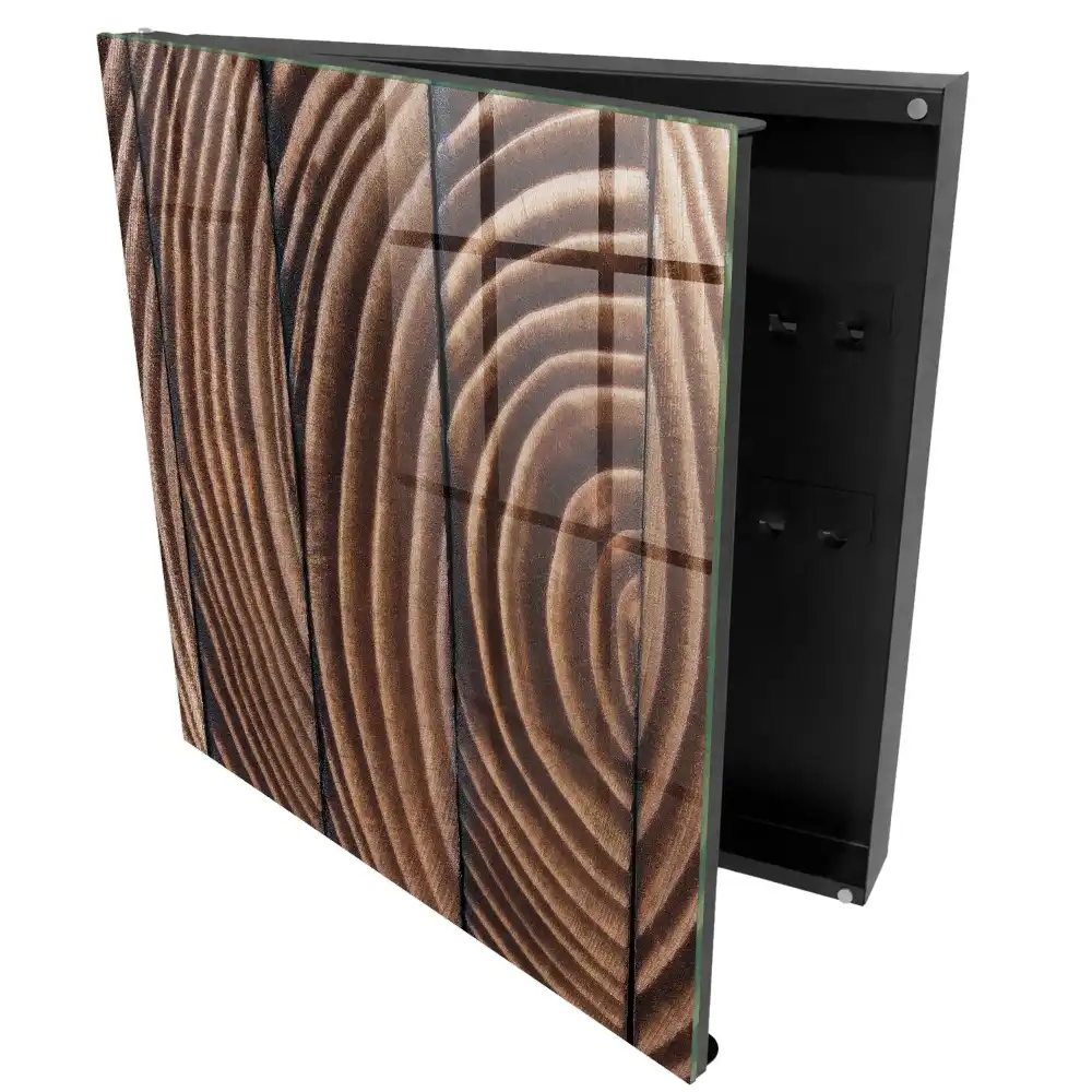 Casetă pentru chei cu design natural din lemn în nuanțe calde