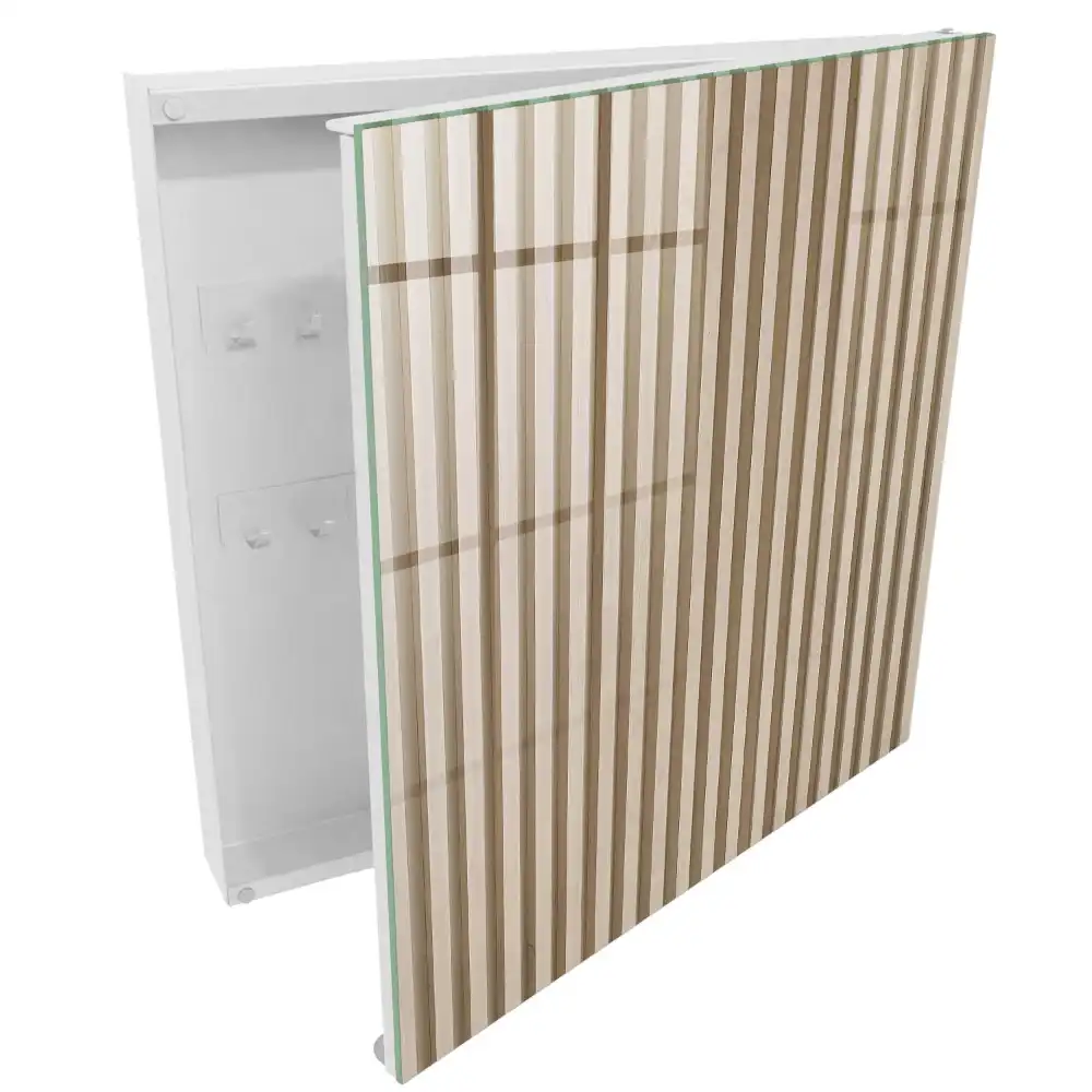 Cuier de perete pentru chei cu design vertical texturat în nuanță bej