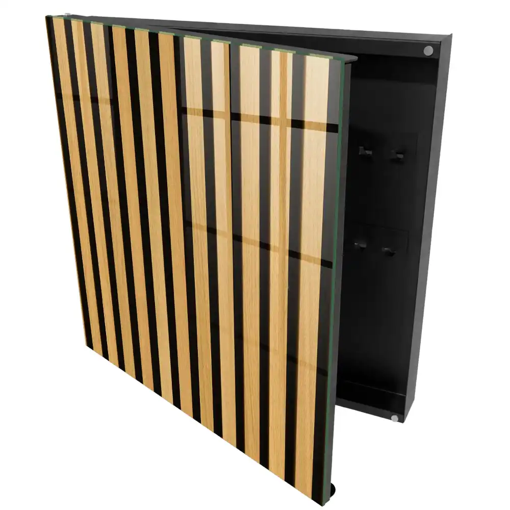 Casetă pentru chei cu design elegant din lemn în dungi