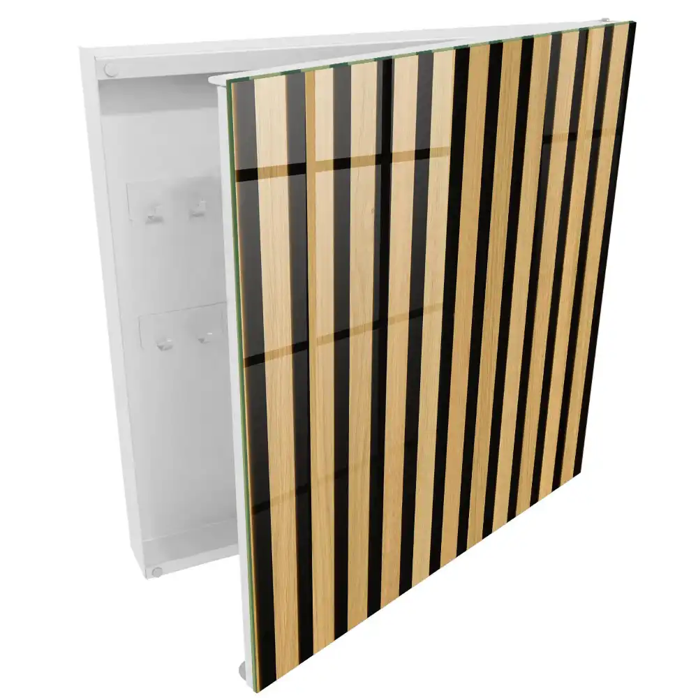 Casetă pentru chei cu design elegant din lemn în dungi