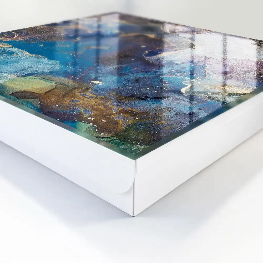 Casetă pentru chei cu model abstract fluid albastru