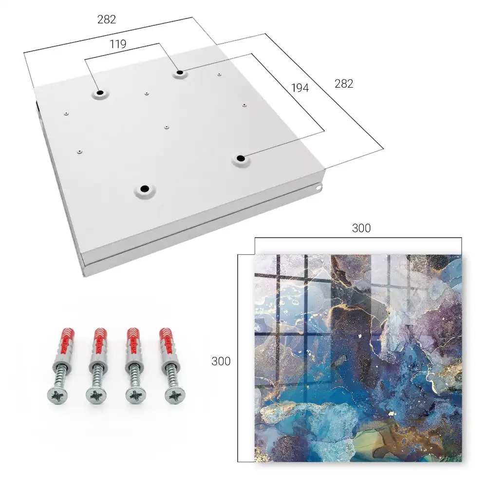 Casetă pentru chei cu model abstract fluid albastru