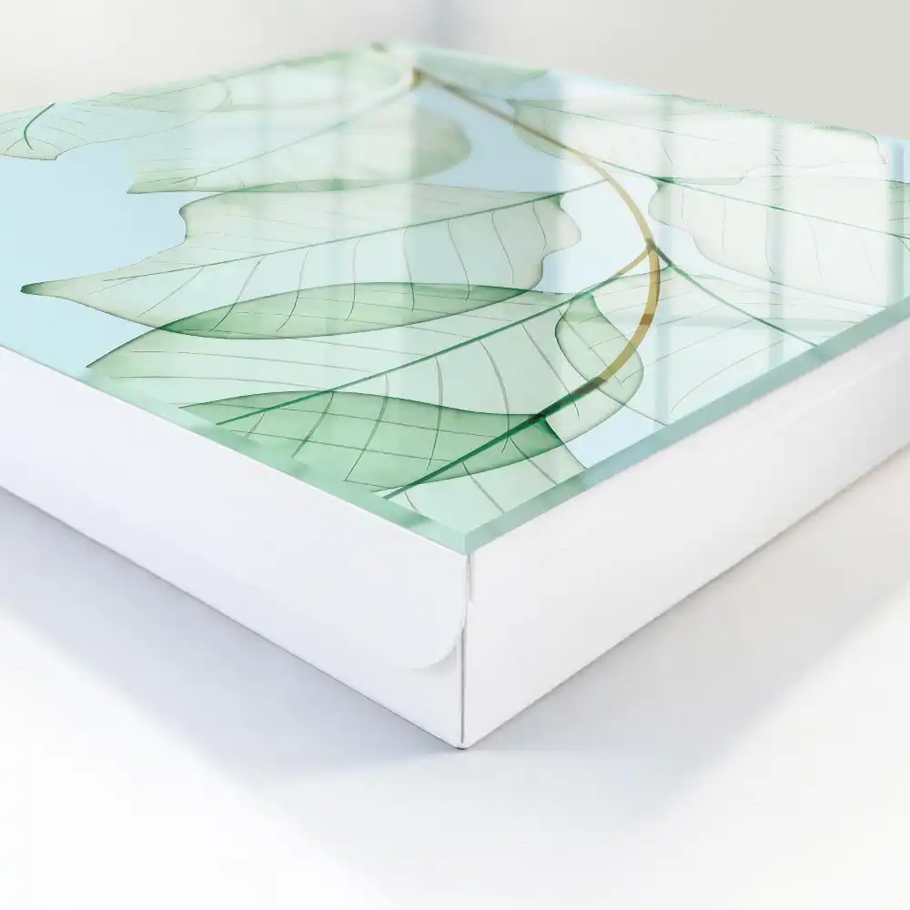 Suport de chei pentru perete cu model de frunze delicate pe fundal pastel