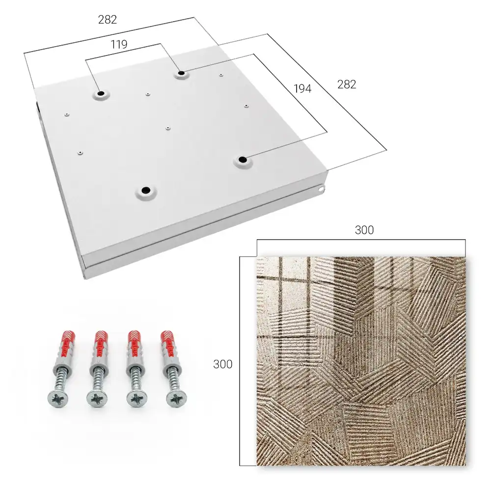Dulapior pentru chei cu model geometric bej și linii diagonale