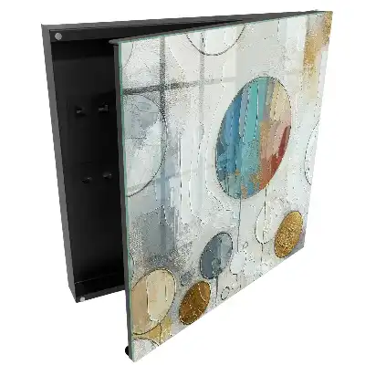 Casetă pentru chei cu design abstract și cercuri pastelate
