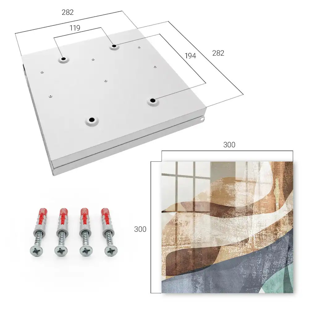Dulapior pentru chei cu design abstract și tonuri subtile