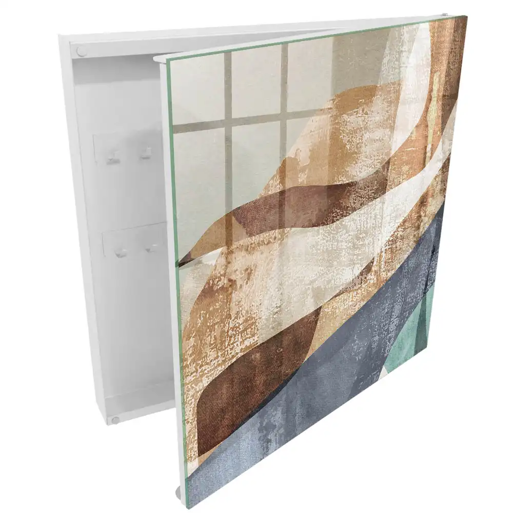 Dulapior pentru chei cu design abstract și tonuri subtile