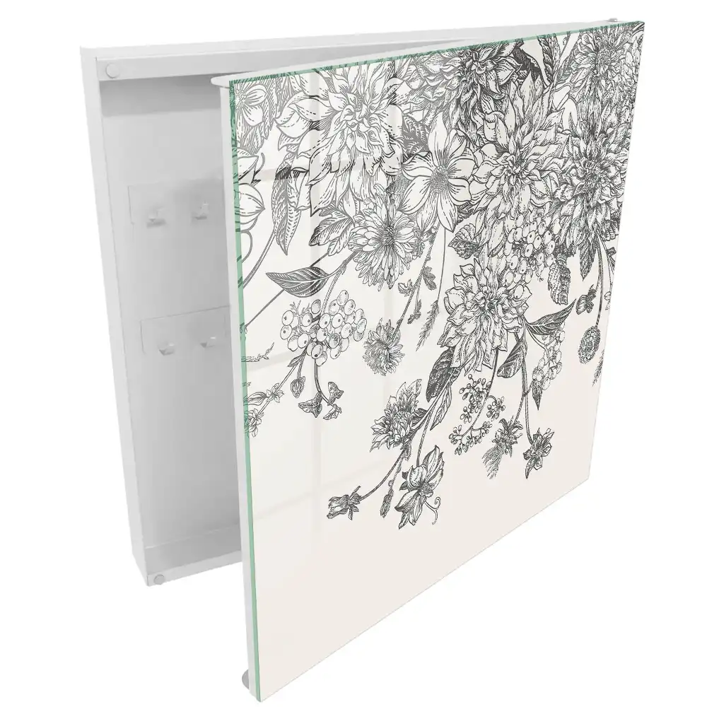 Dulapior pentru chei cu model floral elegant
