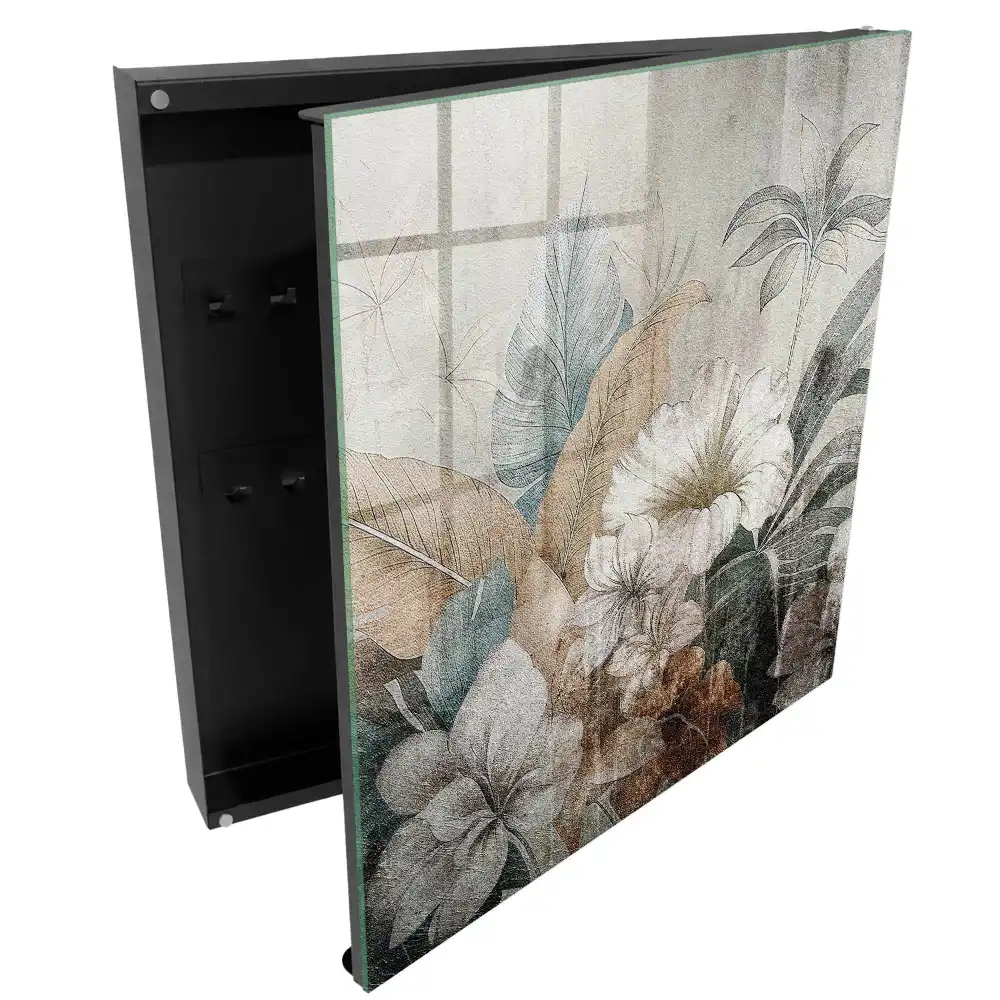 Dulapior pentru chei cu design floral în nuanțe discrete